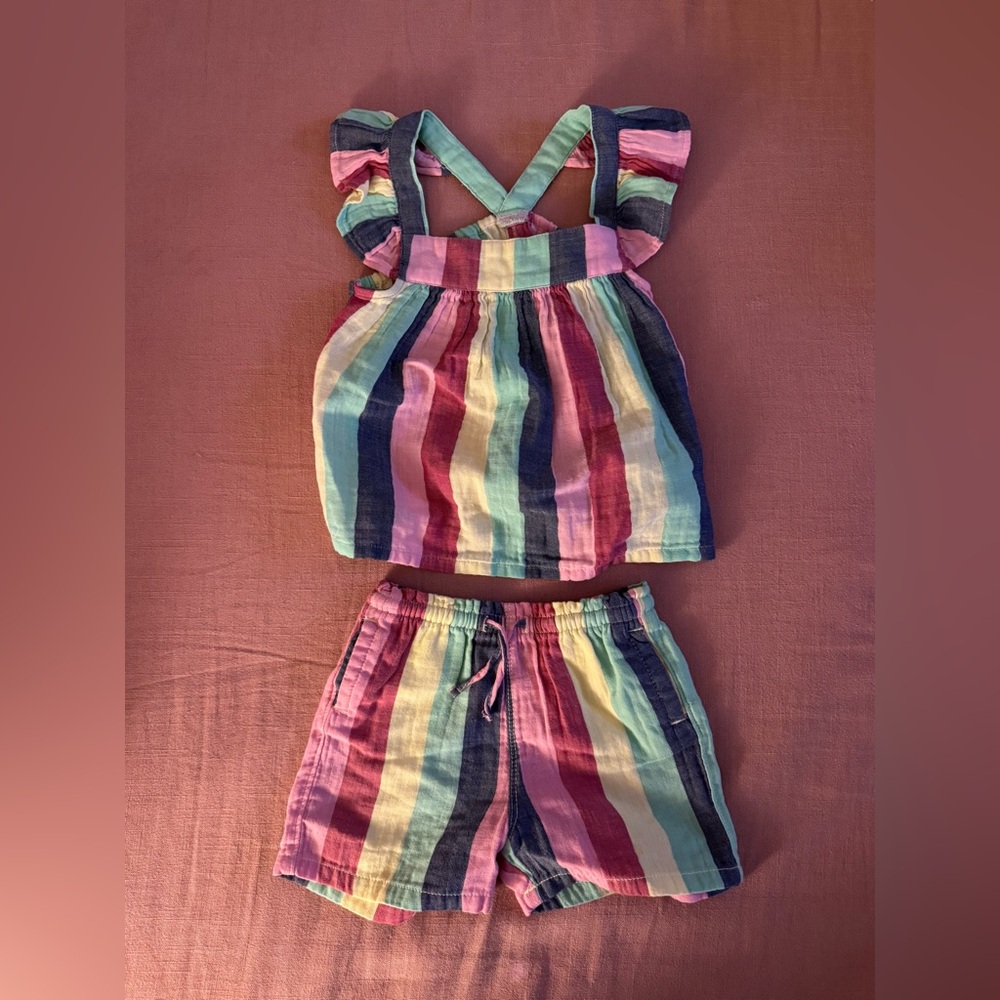 Old Navy Sleeveless Ruffled Dobby Top and Shorts